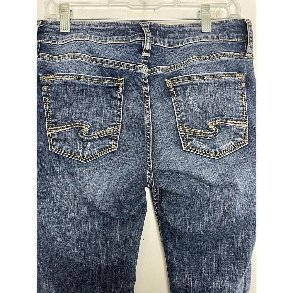 Silver Jeans Womens 29 Elyse Slim Bootcut Distressed Knee Low Rise Y2K Western - Picture 4 of 11